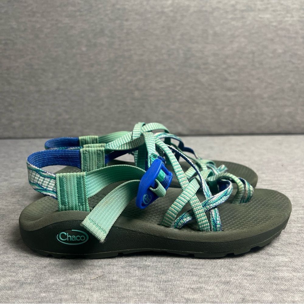 Chaco ZX/2 Sandals Womens Size 7 Teal Blue Black Vibram‎ Soles Big Toe Strappy